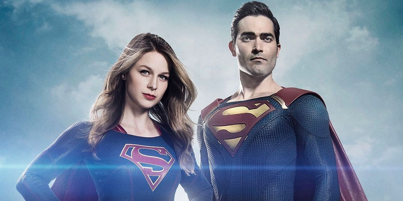 Melissa Benoist as  Supergirl Supergirl and Tyler Hoechlin as Superman in The CW's Supergirl