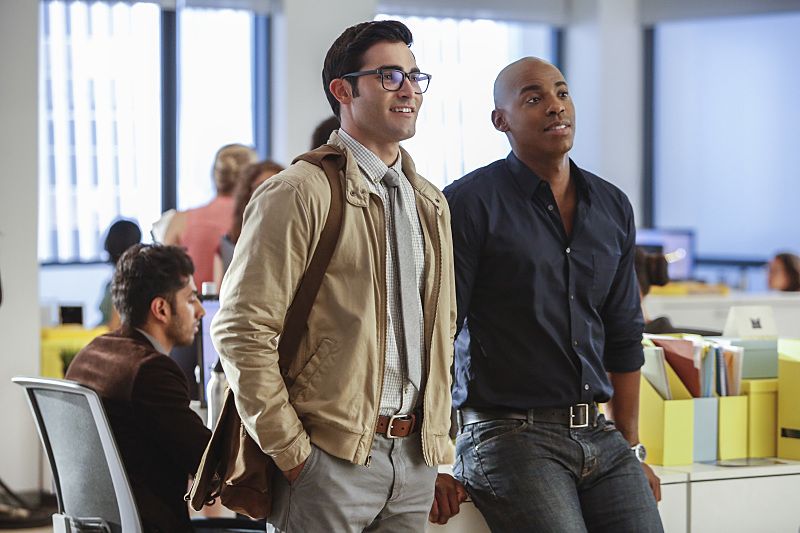 Supergirl -- The Adventures Of Supergirl -- Image SPG201b_0149 -- Pictured (L_R) Tyler Hoechlin as Clark and Mehcad Brooks as James Olsen -- Photo: Bettina Strauss/The CW -- ÃÂ© 2016 The CW Network, LLC. All Rights Reserved