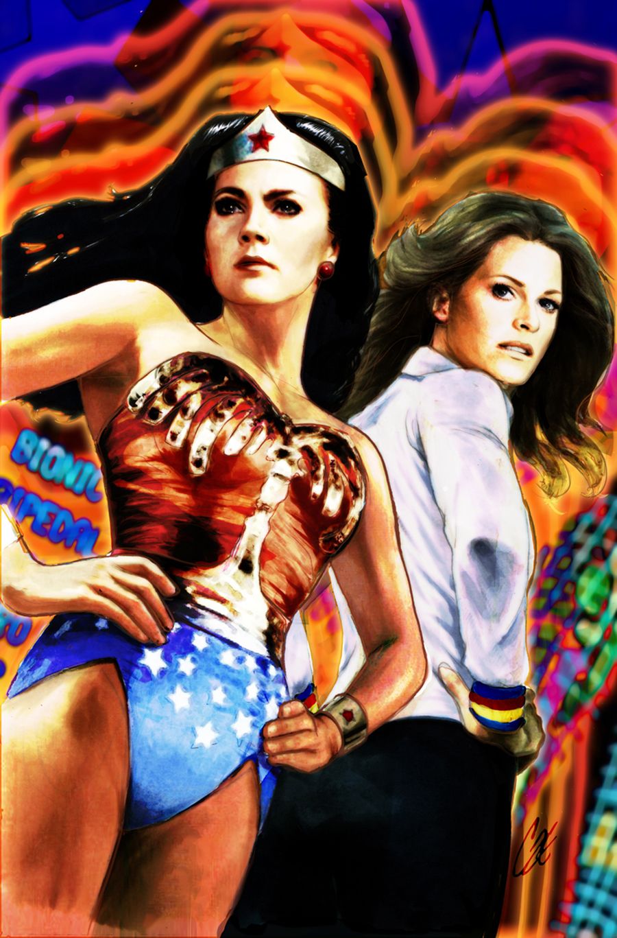 Wonder Woman '77 Bionic Woman Cover Cat Staggs1a[3]