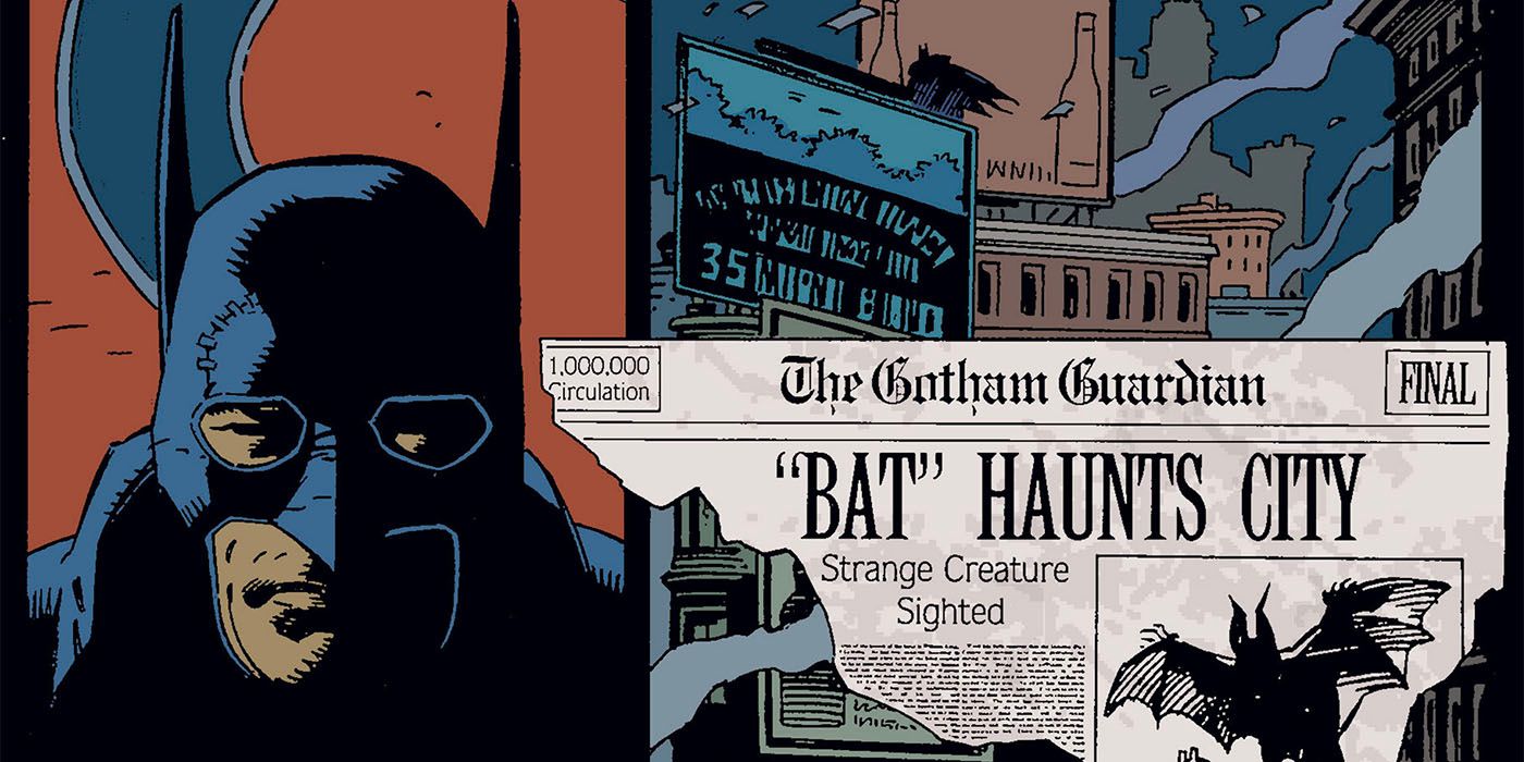 Gotham by Gaslight Batman and newspaper heading "Bat Haunts City"