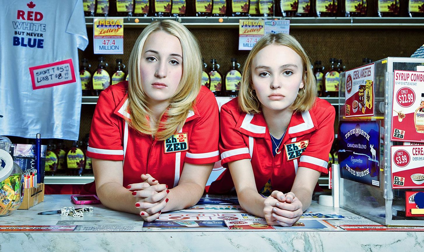 Harley Quinn Smith (L) with her Yoga Hosers co-star - and best friend - Lily-Rose Depp