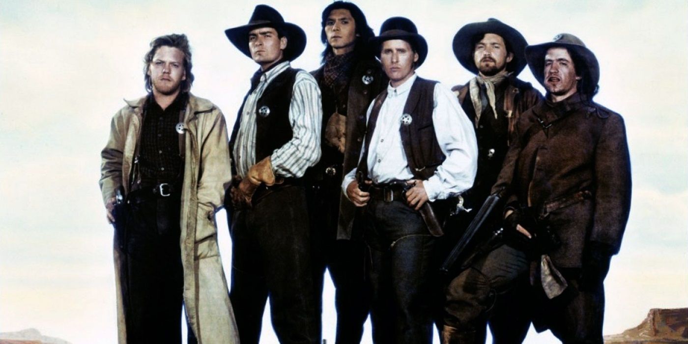 The cast of Young Guns posing
