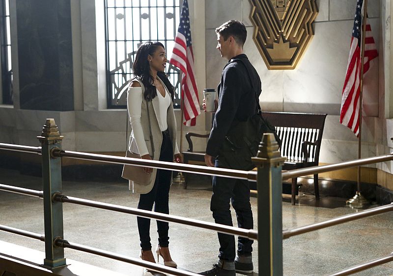 The Flash -- Magenta -- Image: FLA303b_0005b.jpg -- Pictured (L-R) Candice Patton as Iris West and Grant Gustin as Barry Allen -- Photo: Bettina Strauss/The CW -- ÃÂ© 2016 The CW Network, LLC. All rights reserved.