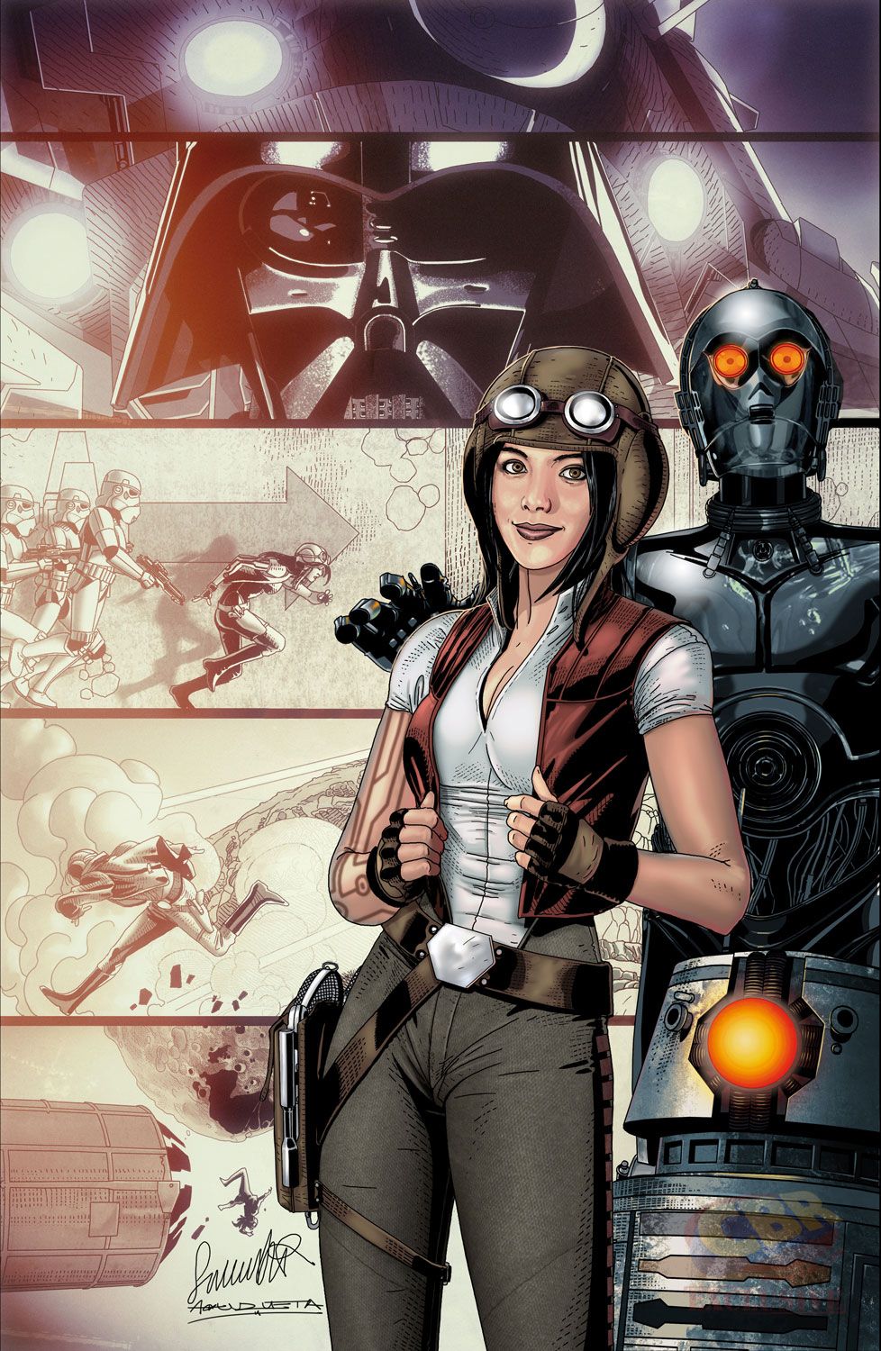 Star Wars: Doctor Aphra #1 Story So Far variant cover by Salvador Larroca.