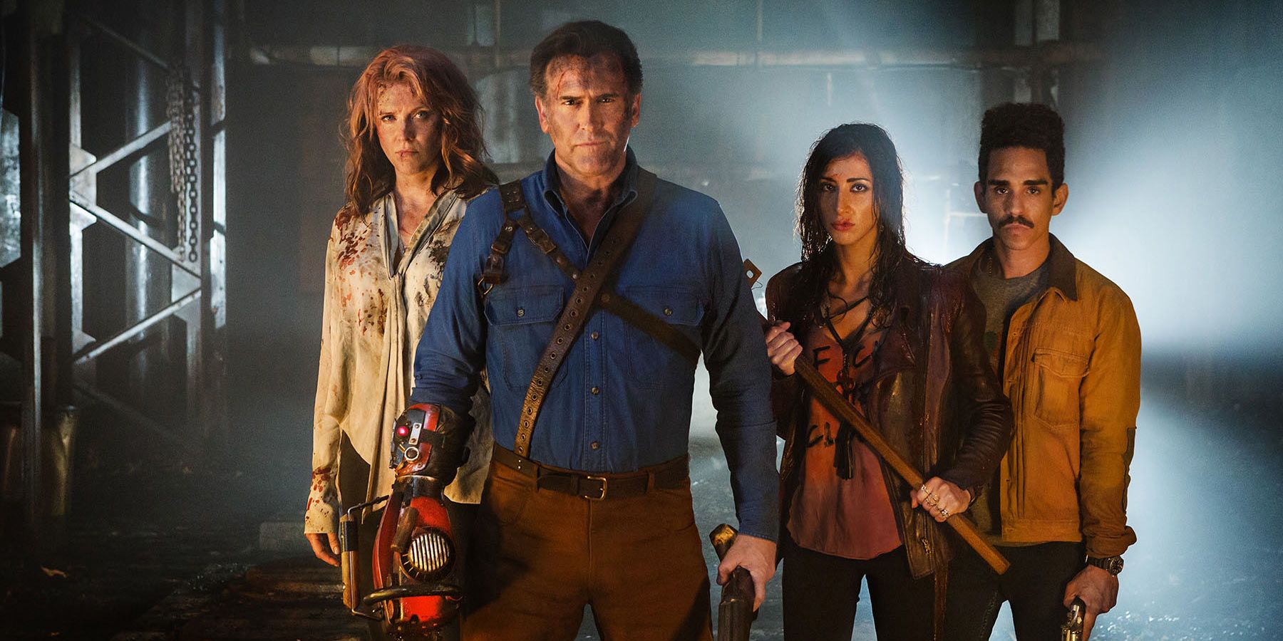Ash Williams with his team in Ash Vs. The Evil Dead series