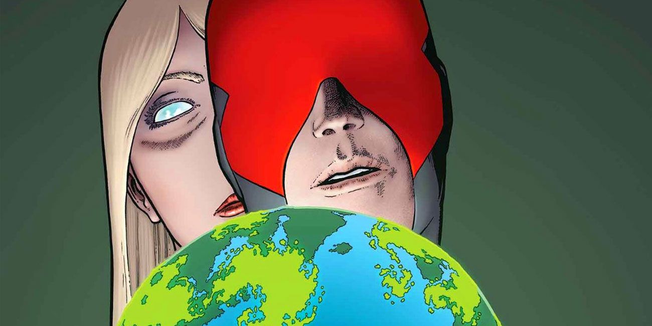 Emma Frost and Cyclops view Earth