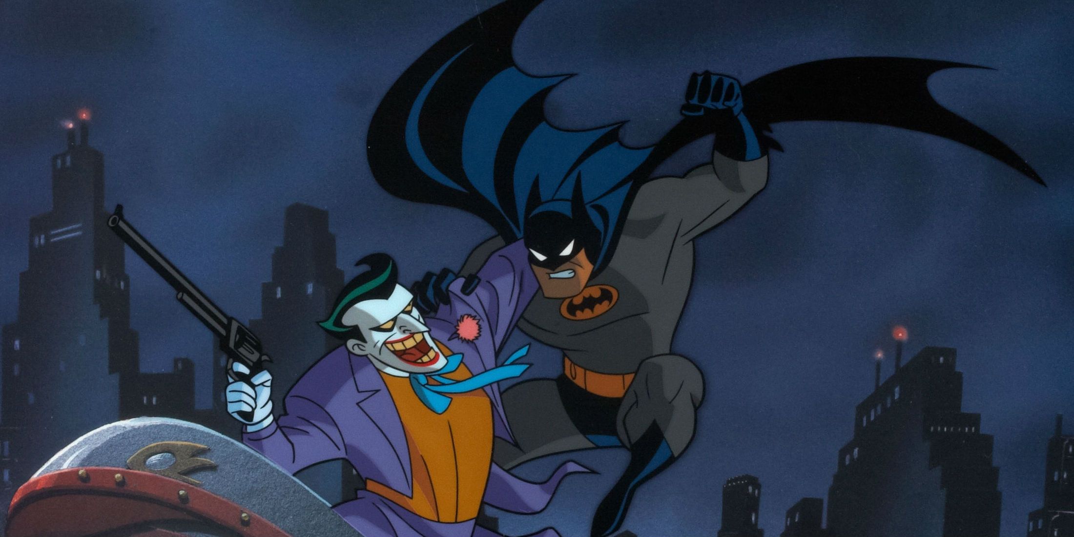 Batman fighting the Joker in Batman: The Animated Series