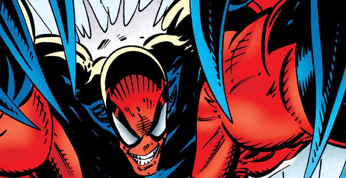 Spidercide launches an attack during the "Clone Saga" in Spider-Man comics