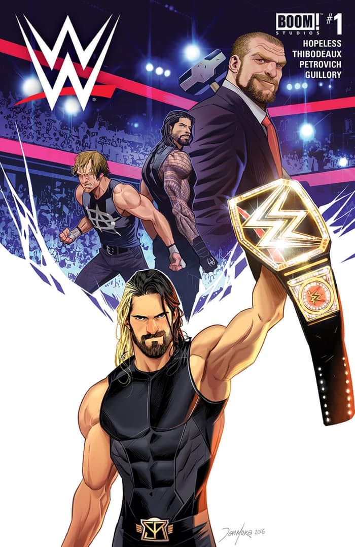 Cover to January&#039;s WWE #1, by Dan Mora.