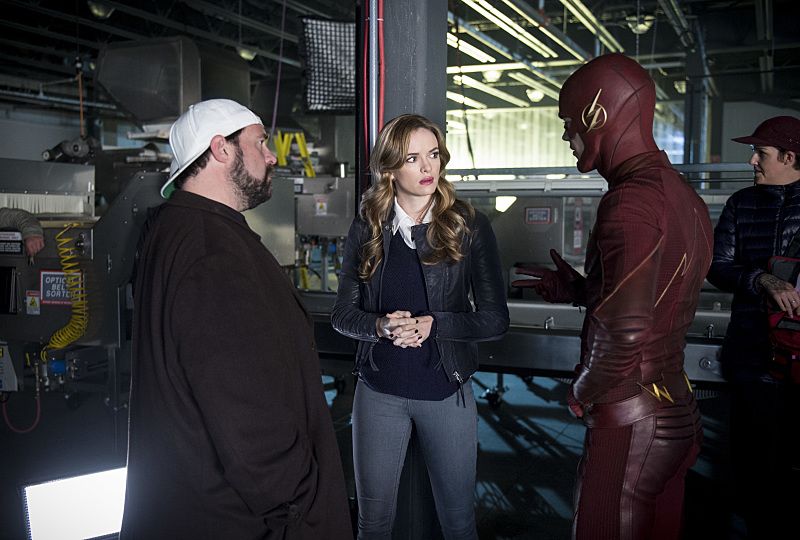 The Flash -- Killer Frost -- Pictured (L-R): Kevin Smith, Danielle Panabaker as Caitlin Snow/Killer Frost and Grant Gustin as The Flash -- Photo: Diyah Pera/The CW -- Ã© 2016 The CW Network, LLC. All rights reserved.