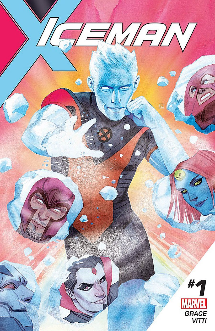 The first look at iceman #1, featuring cover art by Kevin Wada