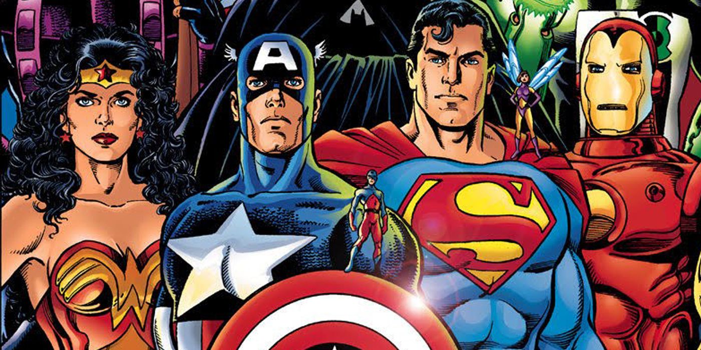 The Justice League and Avengers meet in JLA/Avengers by Marvel/DC Comics