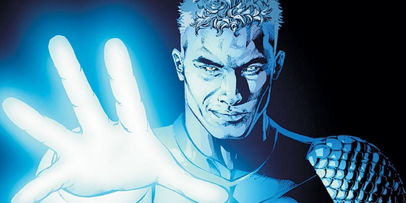 DC Comics' Jericho reaching forward with a glowing hand