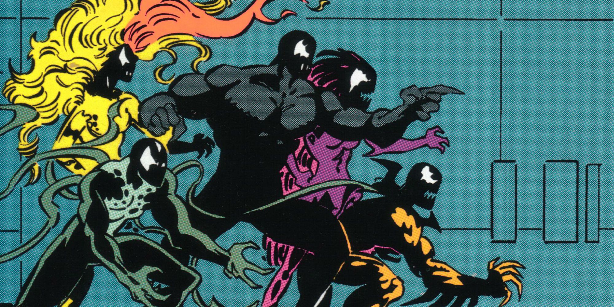 The Life Foundation Symbiotes (Scream, Lasher, Riot, Agony, Phage) in Marvel Comics