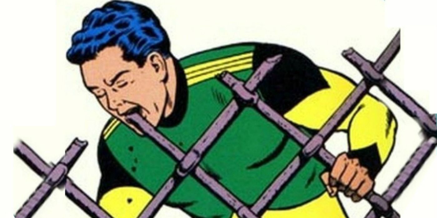 Matter-Eater Lad easts a fence in DC Comics