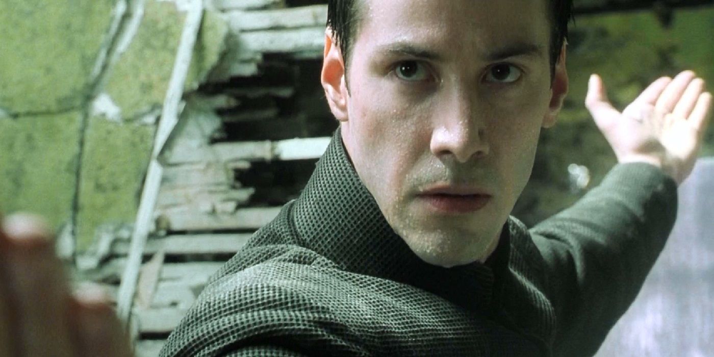 Keanu Reeves as Neo in The Matrix film franchise. 