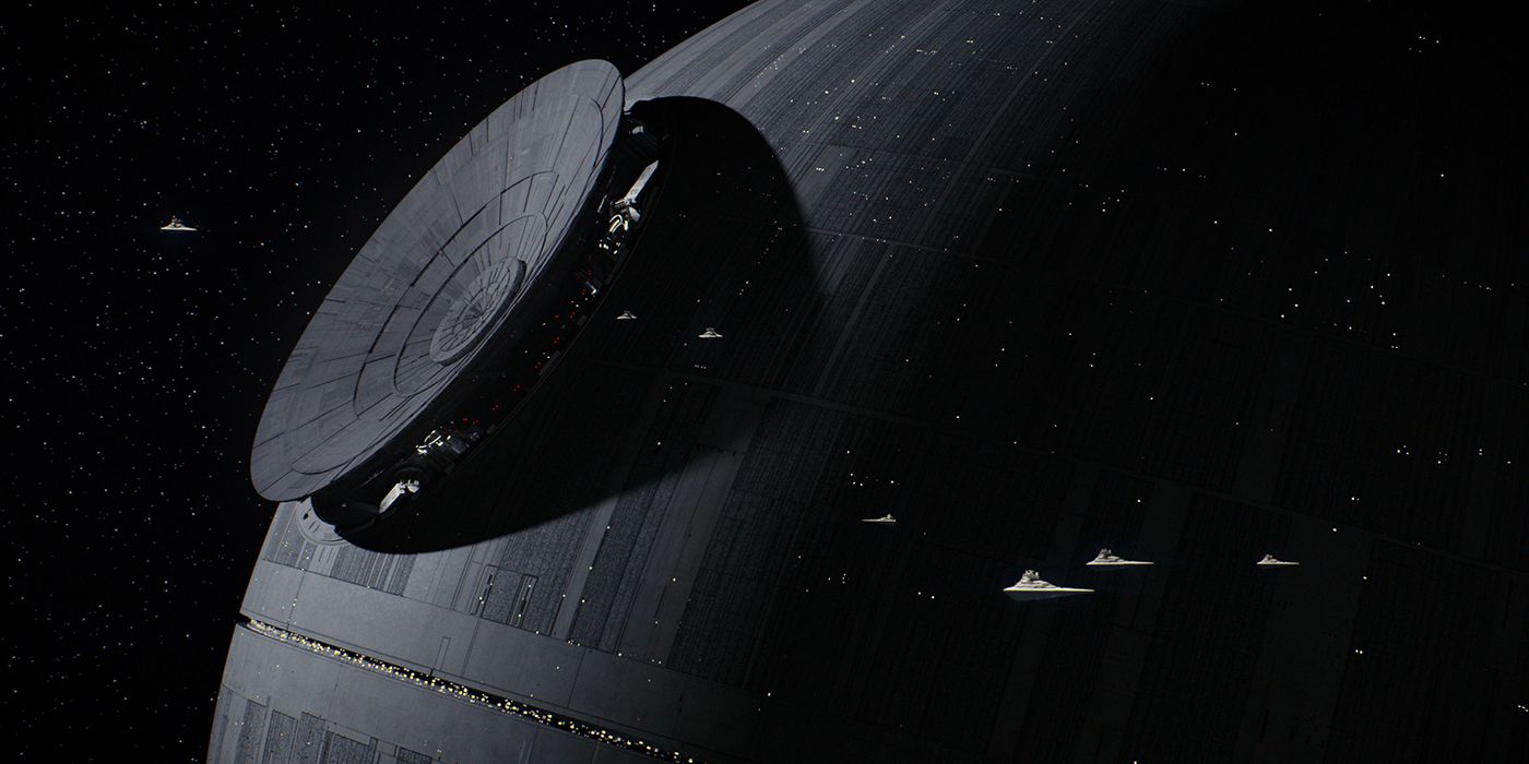 The Death Star as it appears in Rogue One: A Star Wars Story