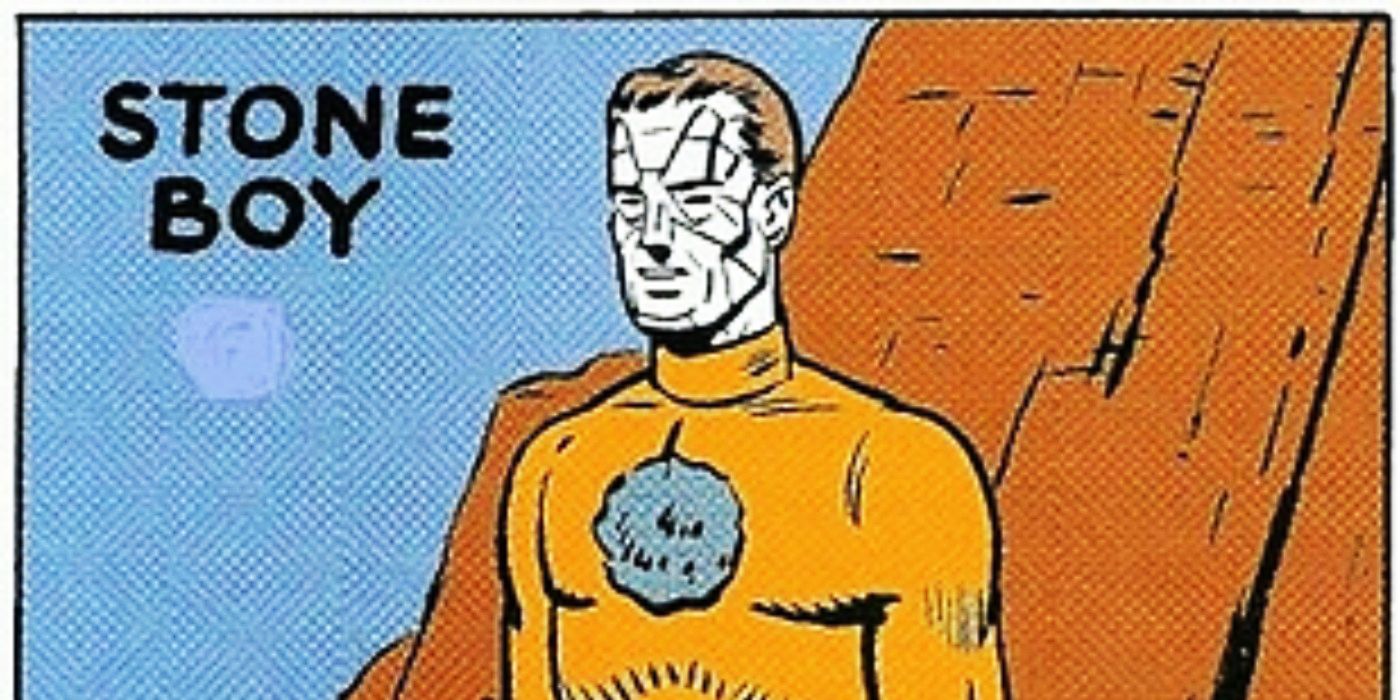 Stone Boy as seen in the Golden Age of COmics turning to stone.