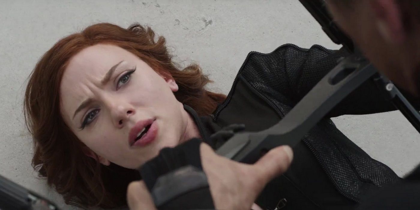 Black Widow and Hawkeye fight during Captain America Civil War