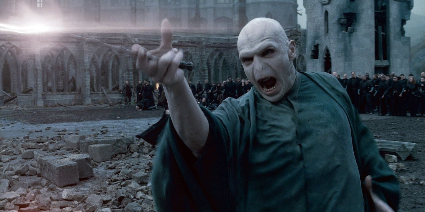 Voldemort using the Elder Wand in Harry Potter.