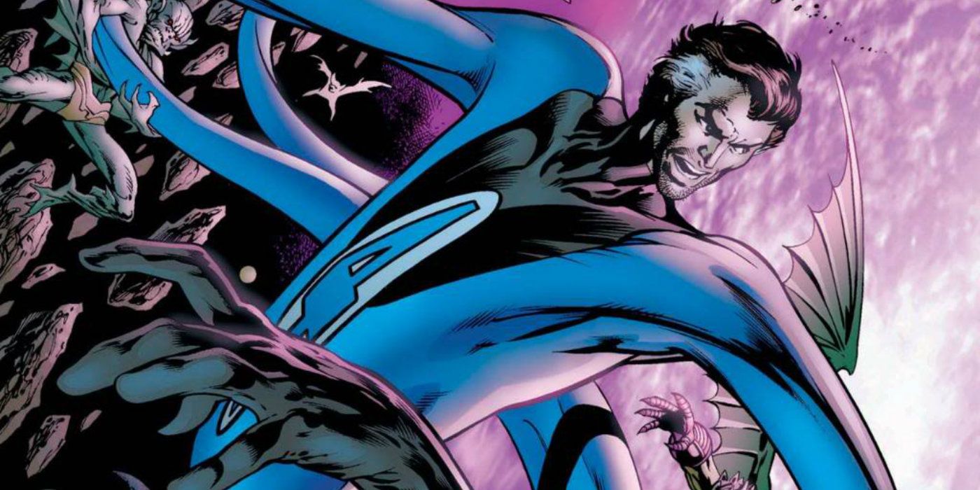Reed Richards stretching into the Negative Zone in Marvel Comics