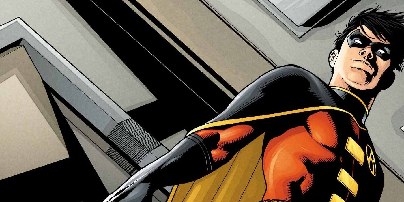 Tim Drake standing stoically in his Robin uniform in DC Comics