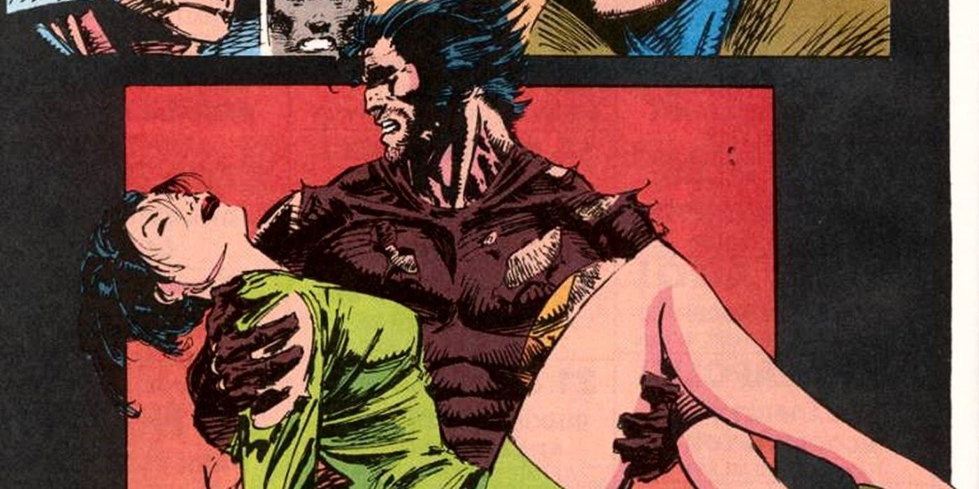 Wolverine holds Mariko's dead body in Marvel Comics.
