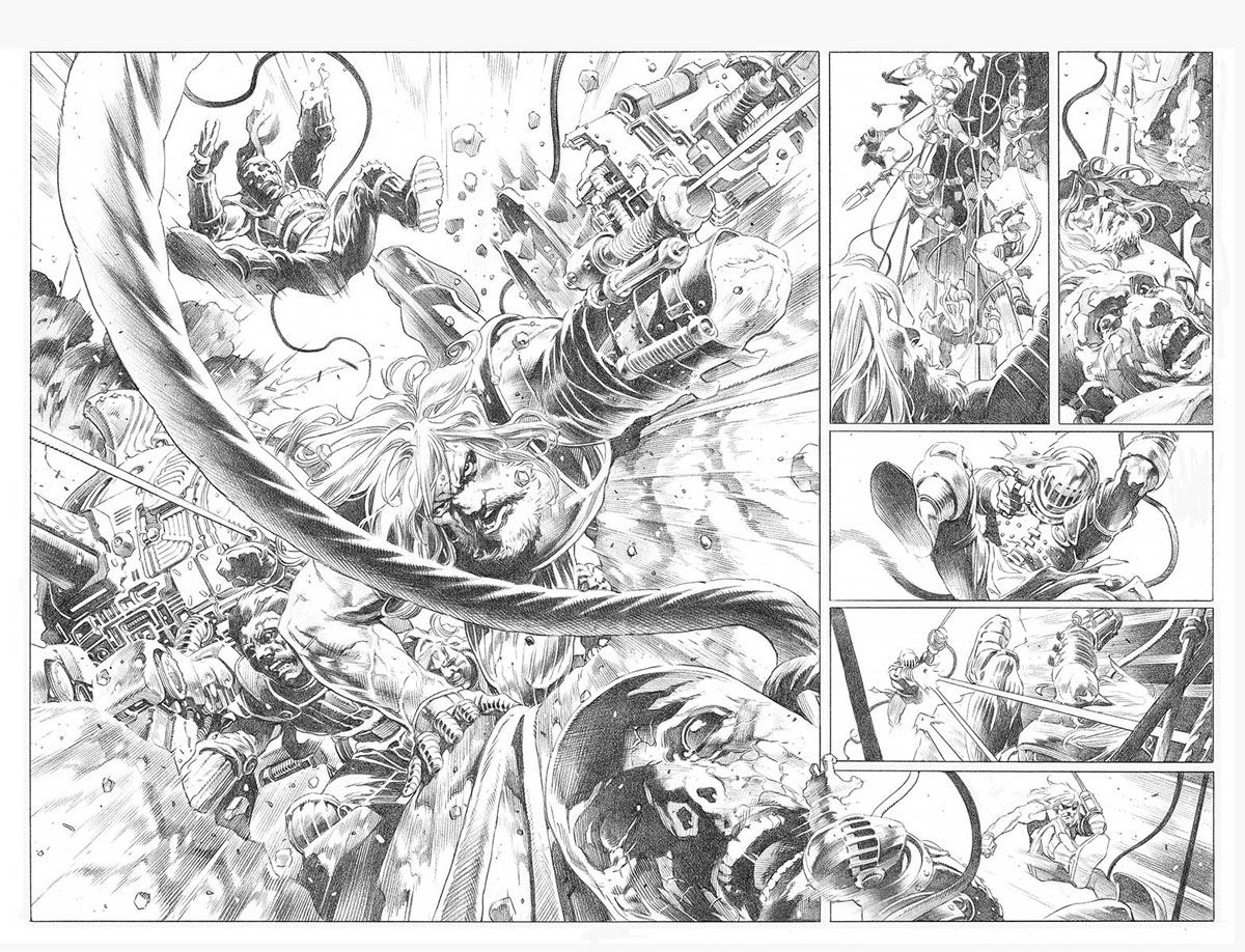 X-O Manowar #1 art by Tomas Giorello.