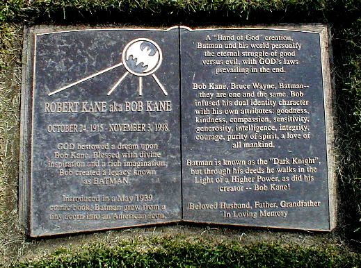 Bob Kane&#039;s tombstone
