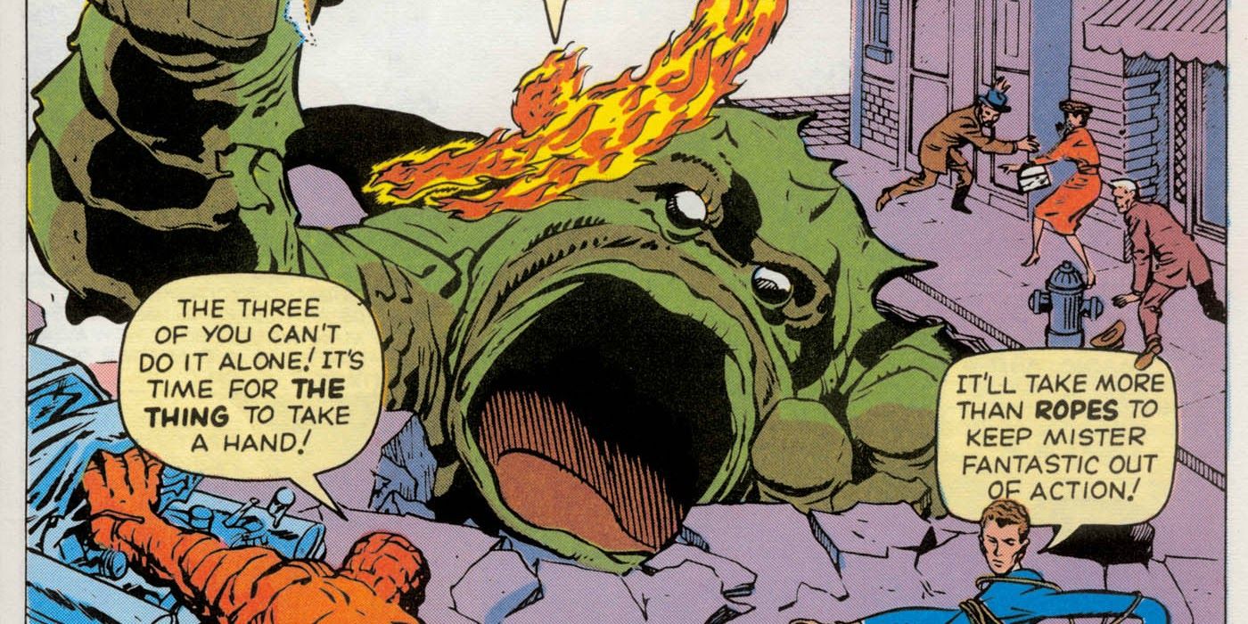 Giganto fights the Fantastic Four in their first comic appearance