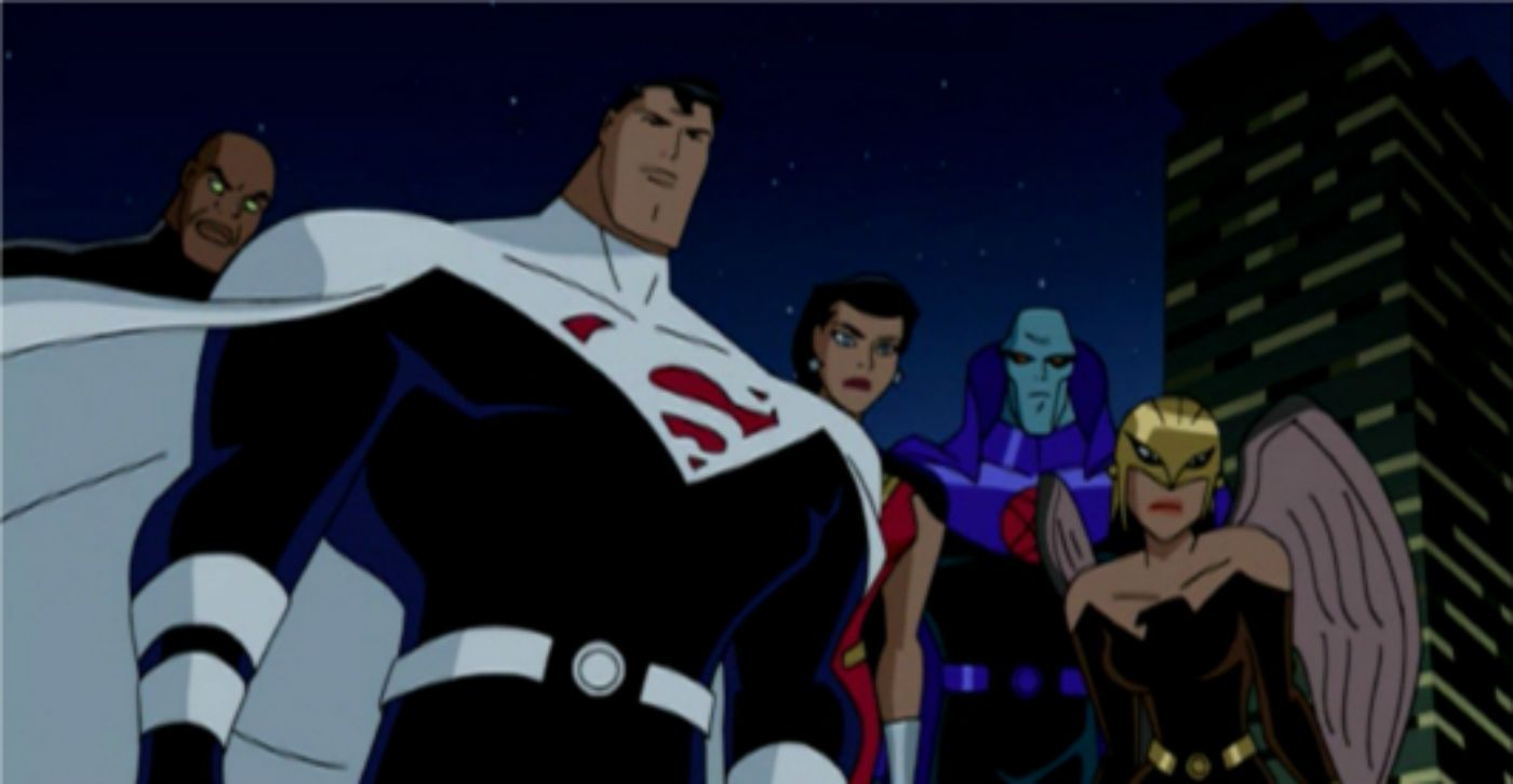 The Justice Lords and Lord Superman in Justice League