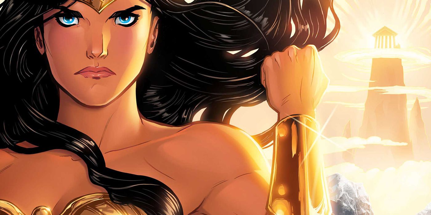 Wonder Woman raises her golden gauntlet in Legend of Wonder Woman