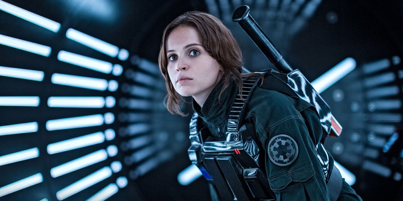 Jyn Erso disguised as a stormtrooper in Rogue One
