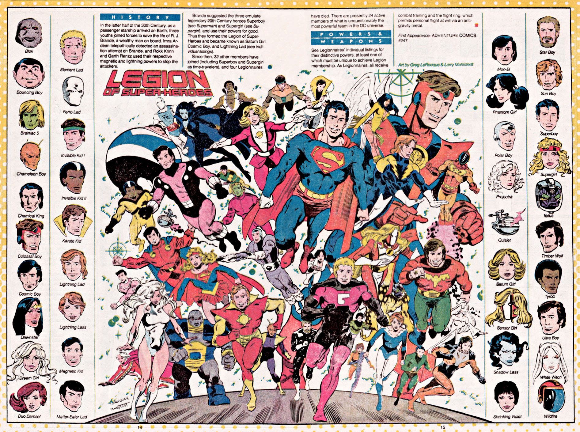 The original Legion of Super-Heroes, from DC's original &quot;Who's Who&quot; miniseries