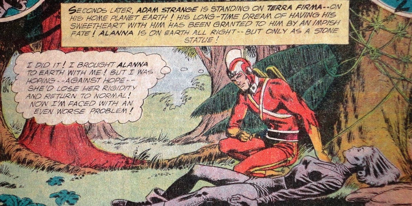 Adam Strange and Alanna on Earth in Mystery in Space