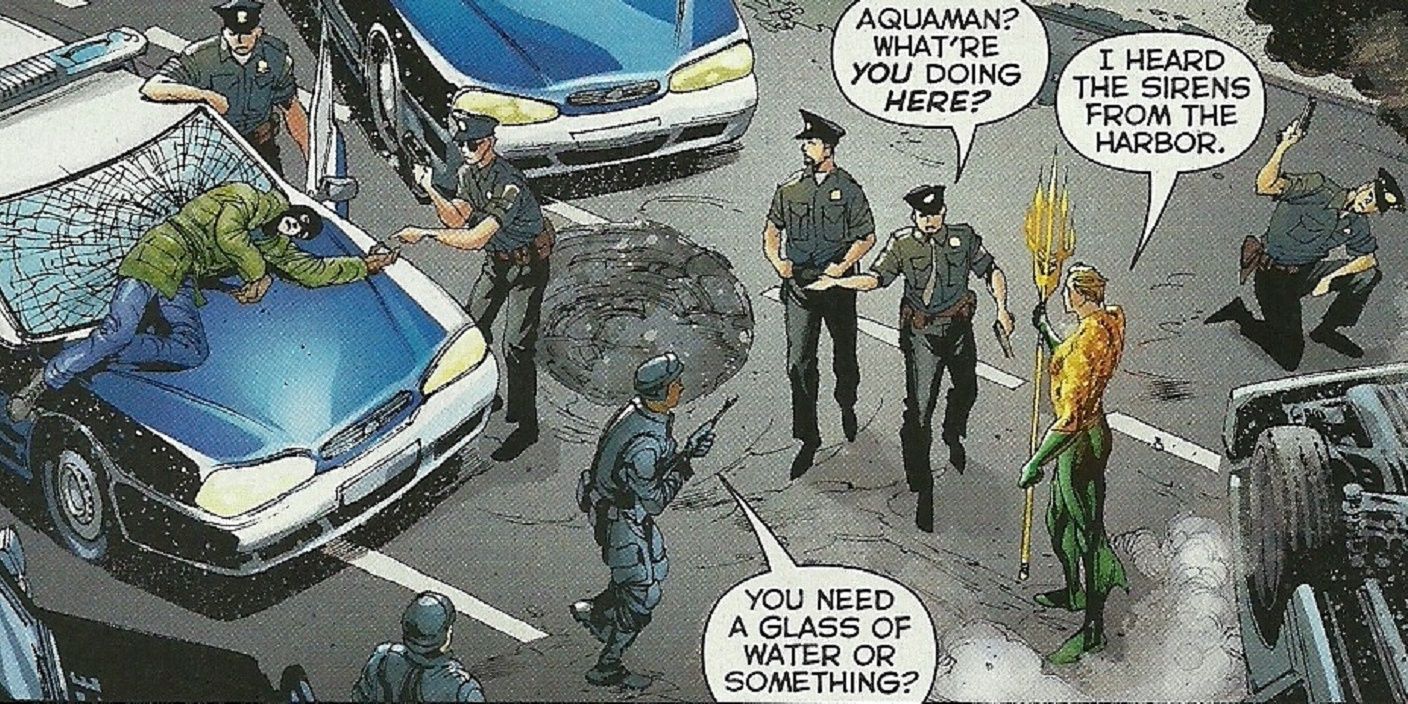 Aquaman Mocked By Policeman