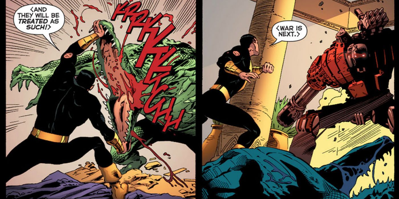 Black-Adam vs sobek in DC Comics