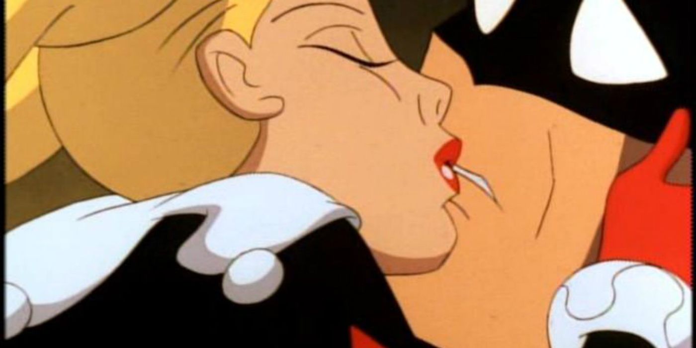 Harley Quinn Kisses Batman