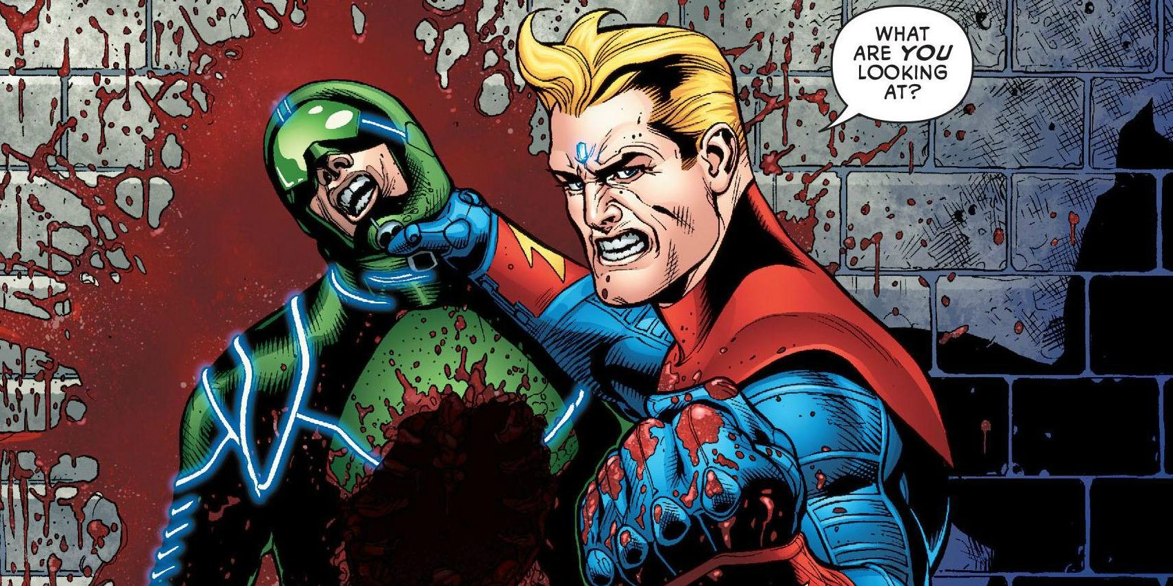 Ultra beats a villain bloody in DC's Multiversity