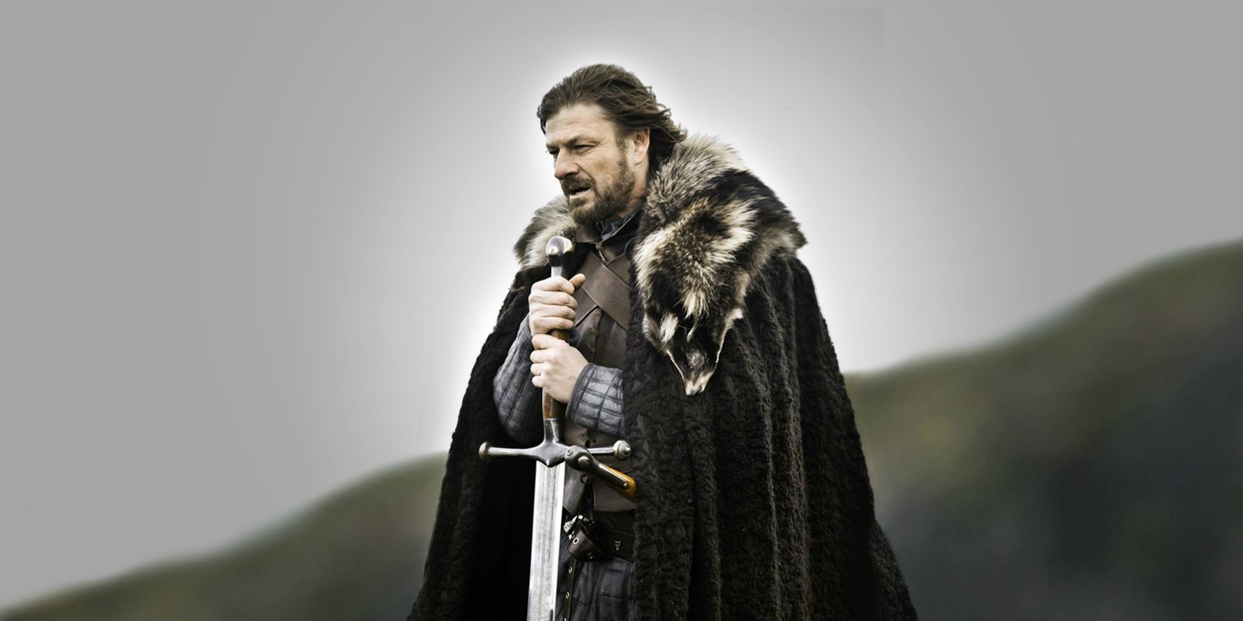 Ned Stark Holds His Sword Ice On Game Of Thrones