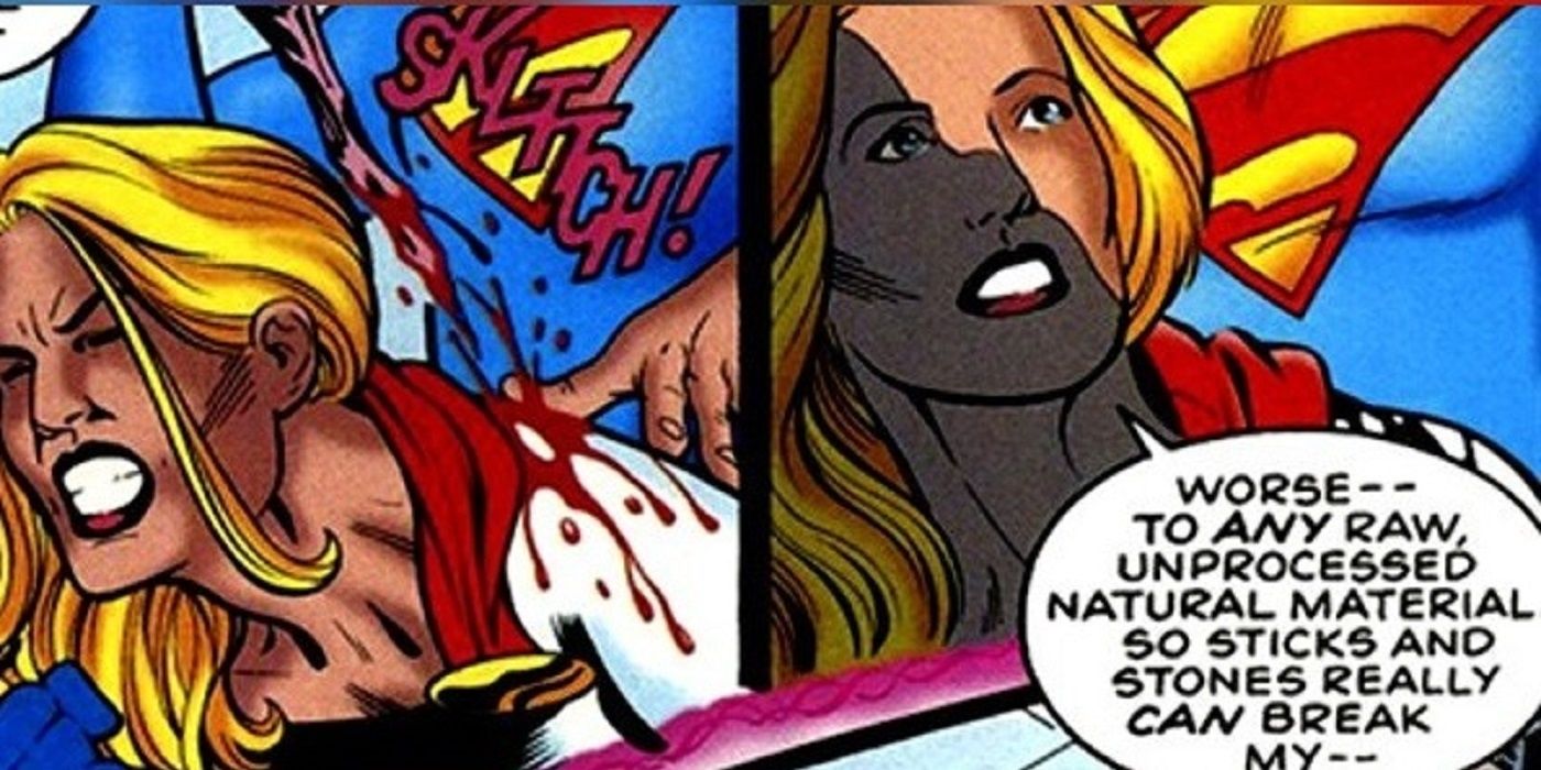 Power Girl Incapacitated By Wood in Supergirl