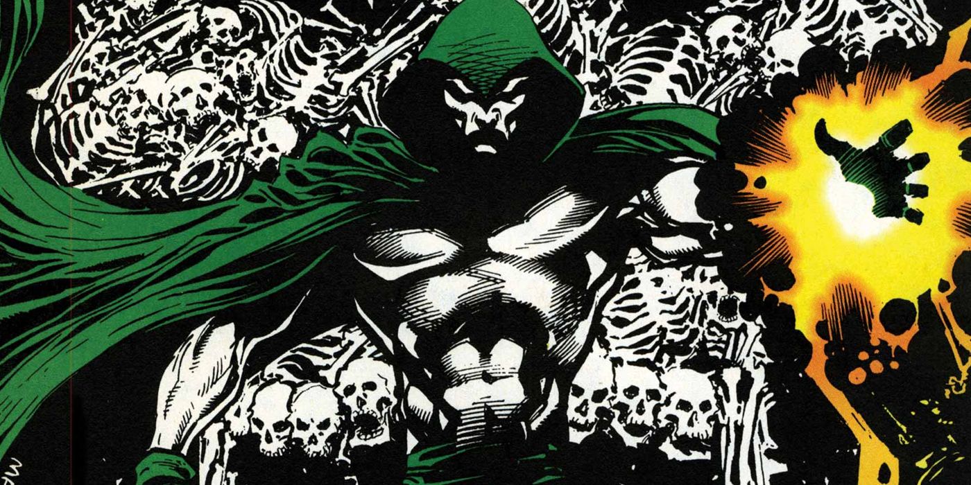 The Spectre using his abilities with human bones in the background from DC Comics