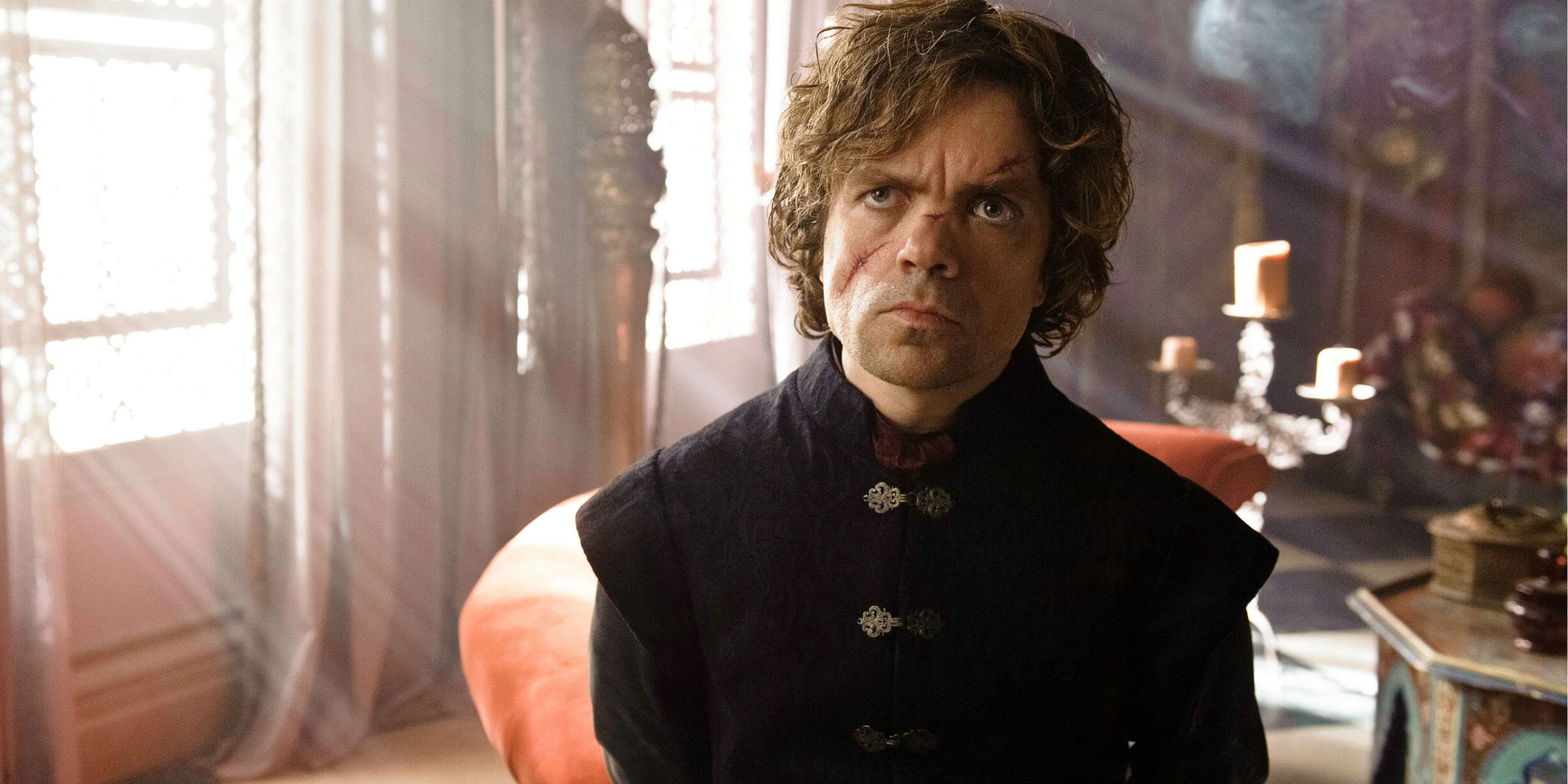 Tyrion Lannister from Game of Thrones with his scar.