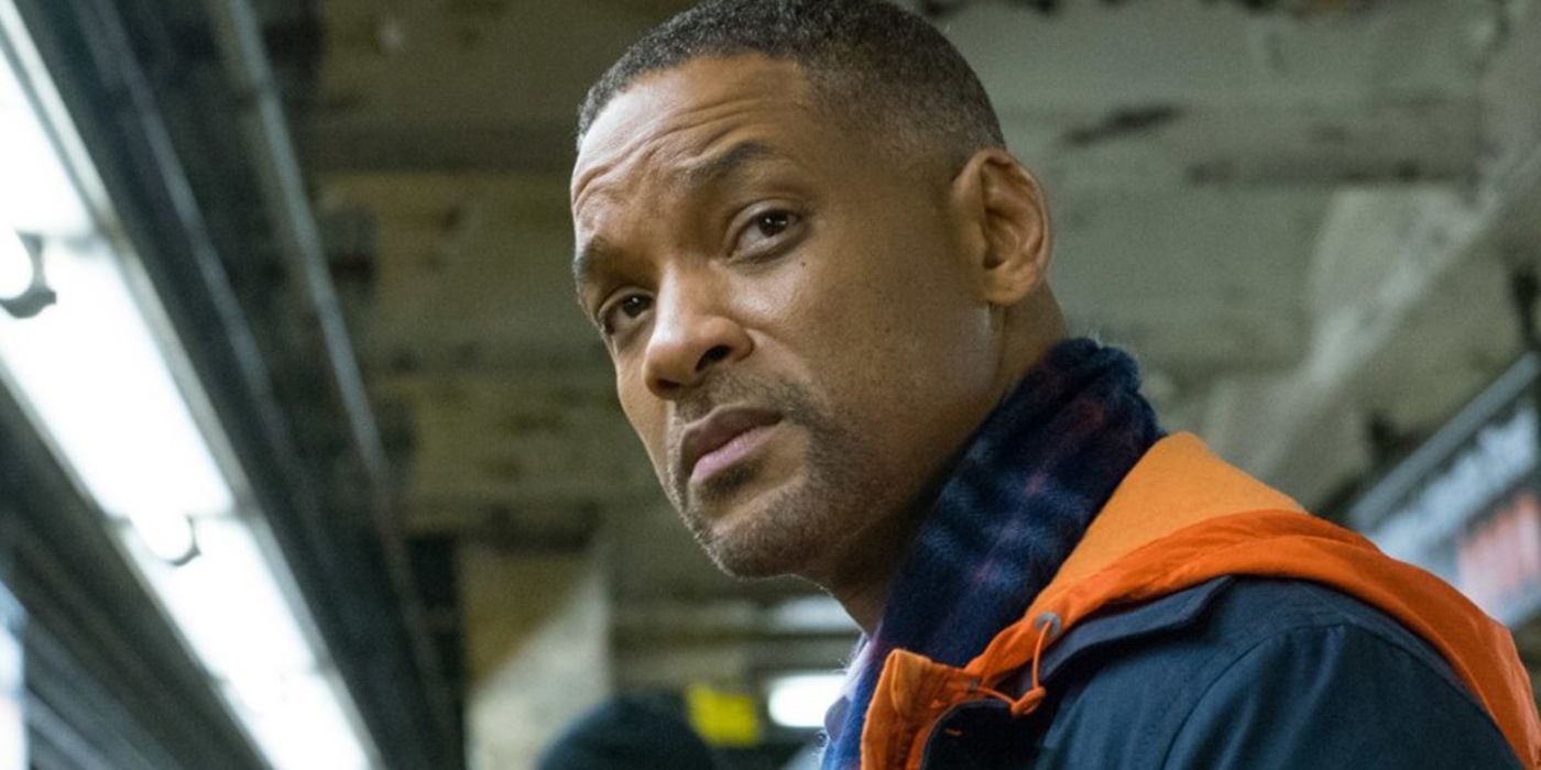 Will Smith looking concerned in Collateral Beauty 