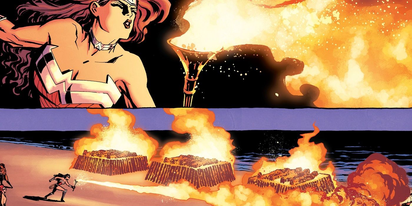 Wonder Woman Lights Fires with Super Breath