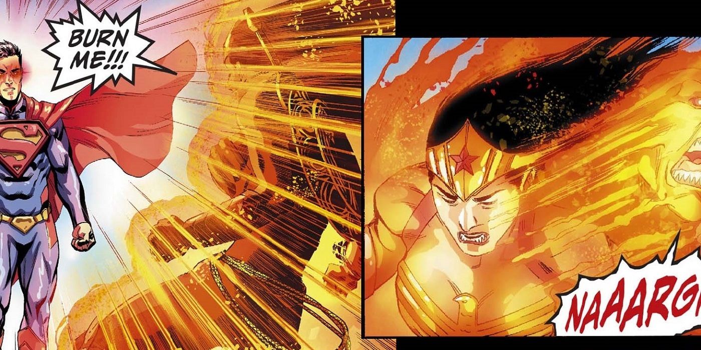 Wonder Woman Withstands Supermans Heat Vision