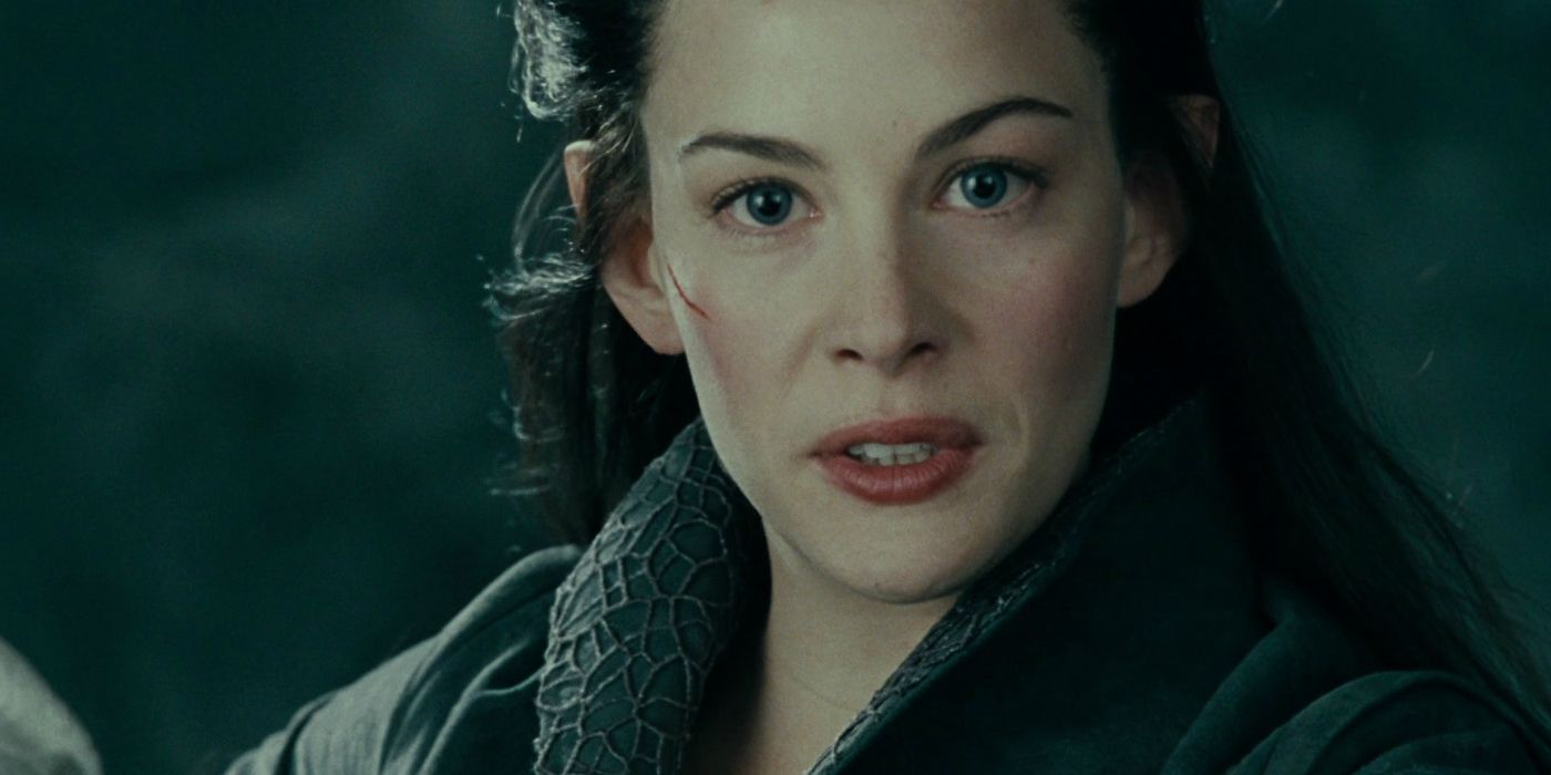 Arwen fighting the ringwraiths in Lord of the Rings