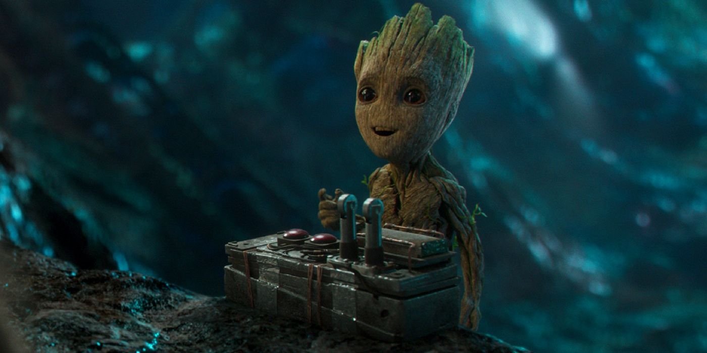 Baby Groot with a bomb in Guardians of the Galaxy 2.