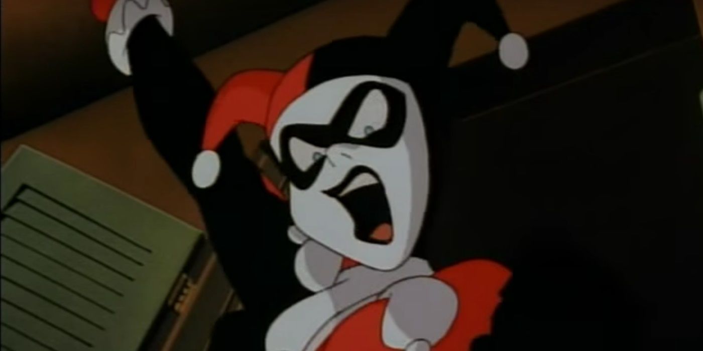 Harley Quinn attacks in Batman: The Animated Series