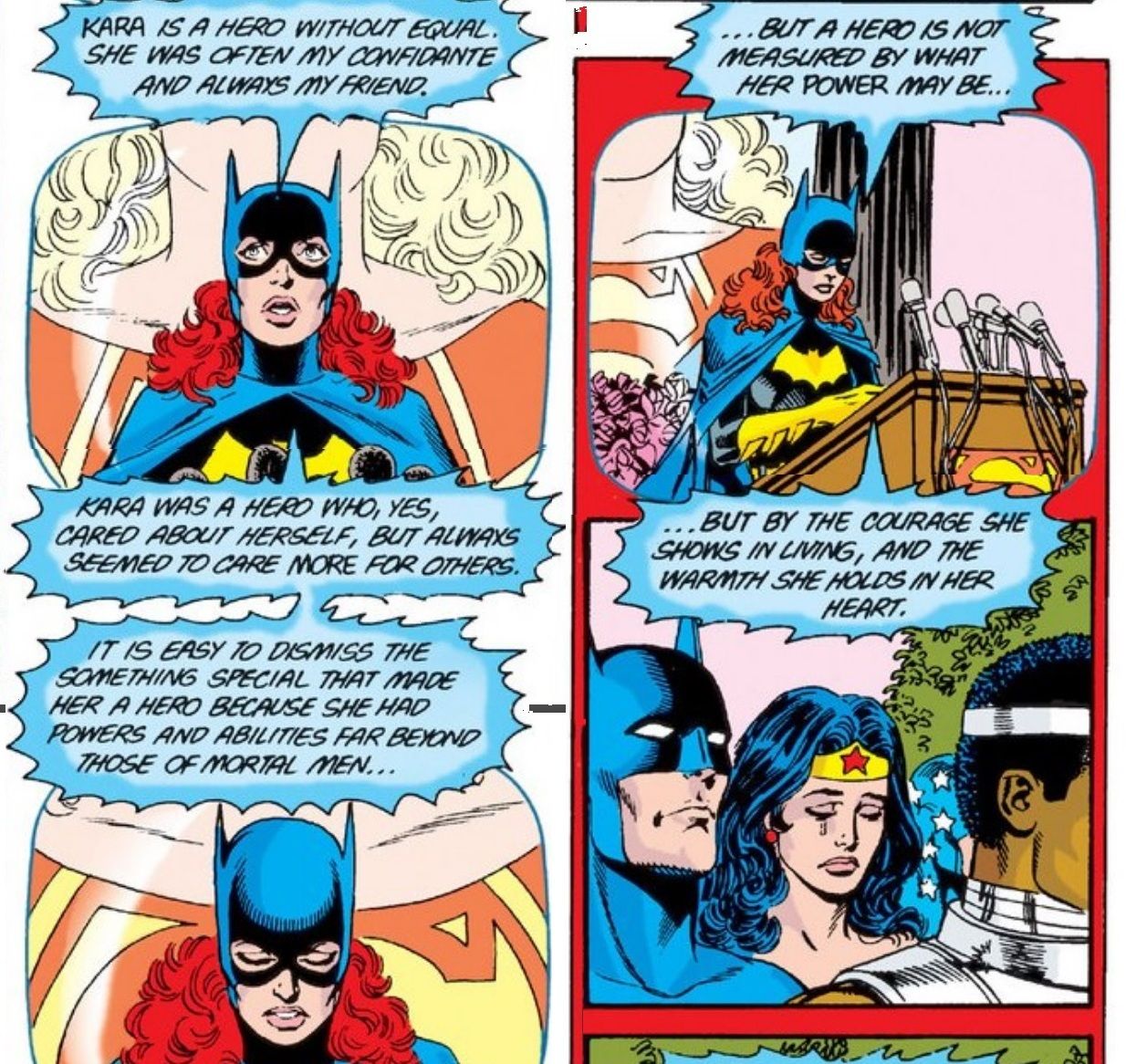 Batgirl delivers Supergirl's eulogy